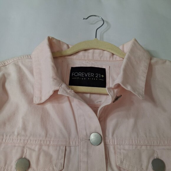 Womens Forever 21 Oversized Utility Jacket Sz XL Ballerina Pink Casual Classic - Picture 5 of 11